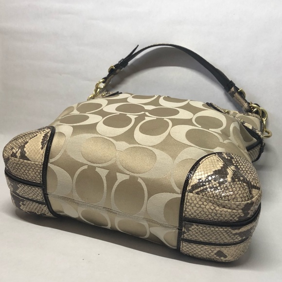 Coach Colette Shoulder Hobo Bag w/ Python Trim - Picture 3 of 5